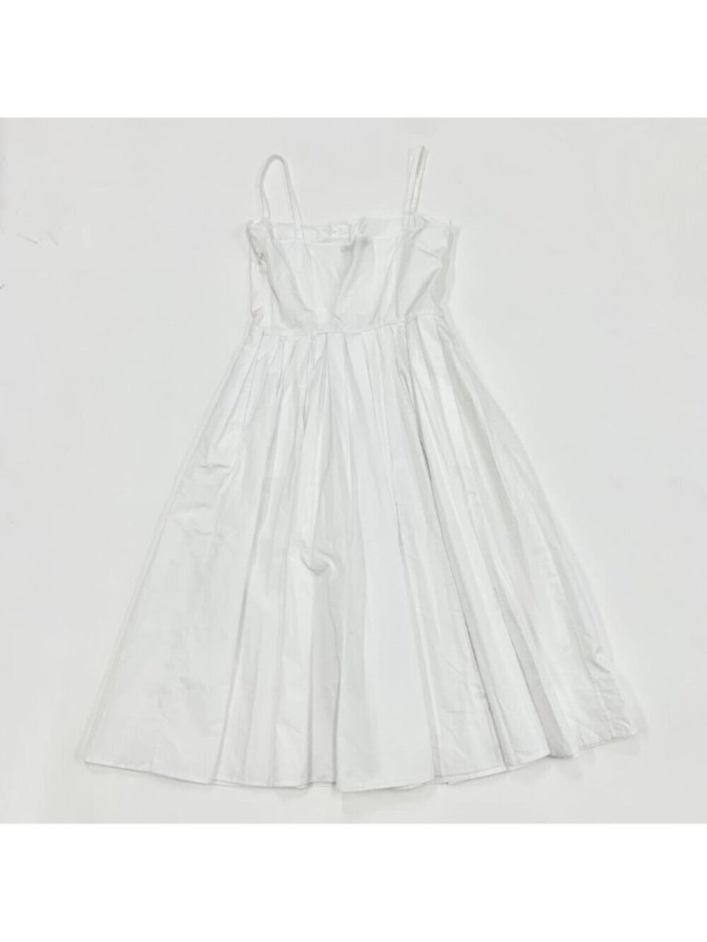 Prada Poplin Dress Cotton Triangle Logo White - Picture 2 of 12